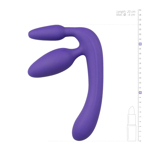 Drie Dubbele Voorbind Dildo - Paars sextoys dildos 