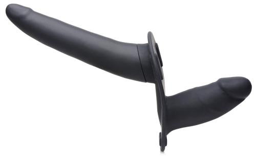 Power Pegger Dubbele Strap-On Vibrator - Zwart 32857 32869