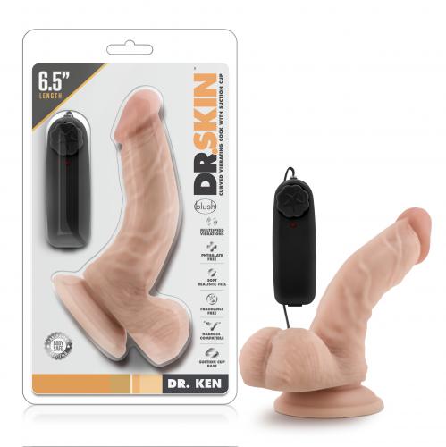 Dr. Skin - Dr. Ken Vibrator Met Zuignap 16.5 cm - Vanilla sextoys vibrators