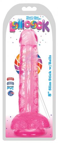 Lollicock - Dildo Slim Stick With Balls - Cherry Ice - 20.3 cm sextoys dildos 