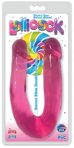 Lollicock - Sweet Slim Double Dipper Dildo - Cherry Ice - 33 cm sextoys dildos 