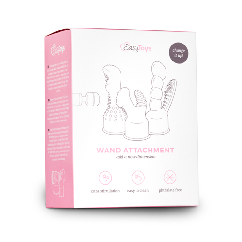 EasyToys Wand Collection â€“ Opzetstuk Met Masturbator - Clear sextoys wand vibrators accessoires