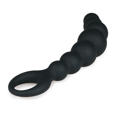 Zwarte anale plug met kralen sextoys dildos 