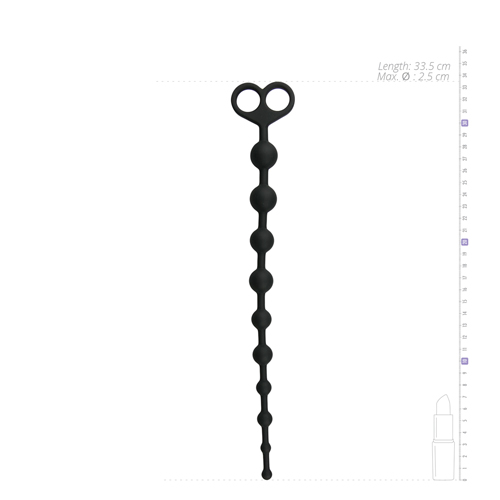 Anaal kralen - lang, zwart sextoys anaal toys