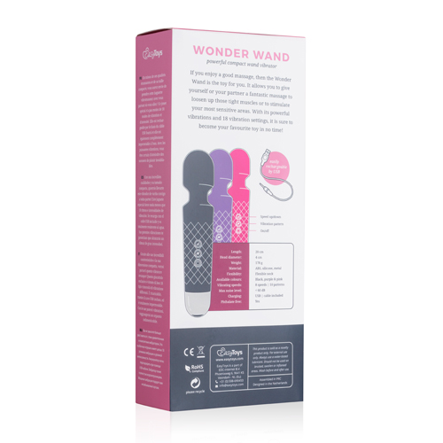 EasyToys Mini Wand Vibrator - Zwart sextoys vibrators