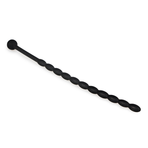 Geribbelde Siliconen Dilator - Zwart bdsm sm toys